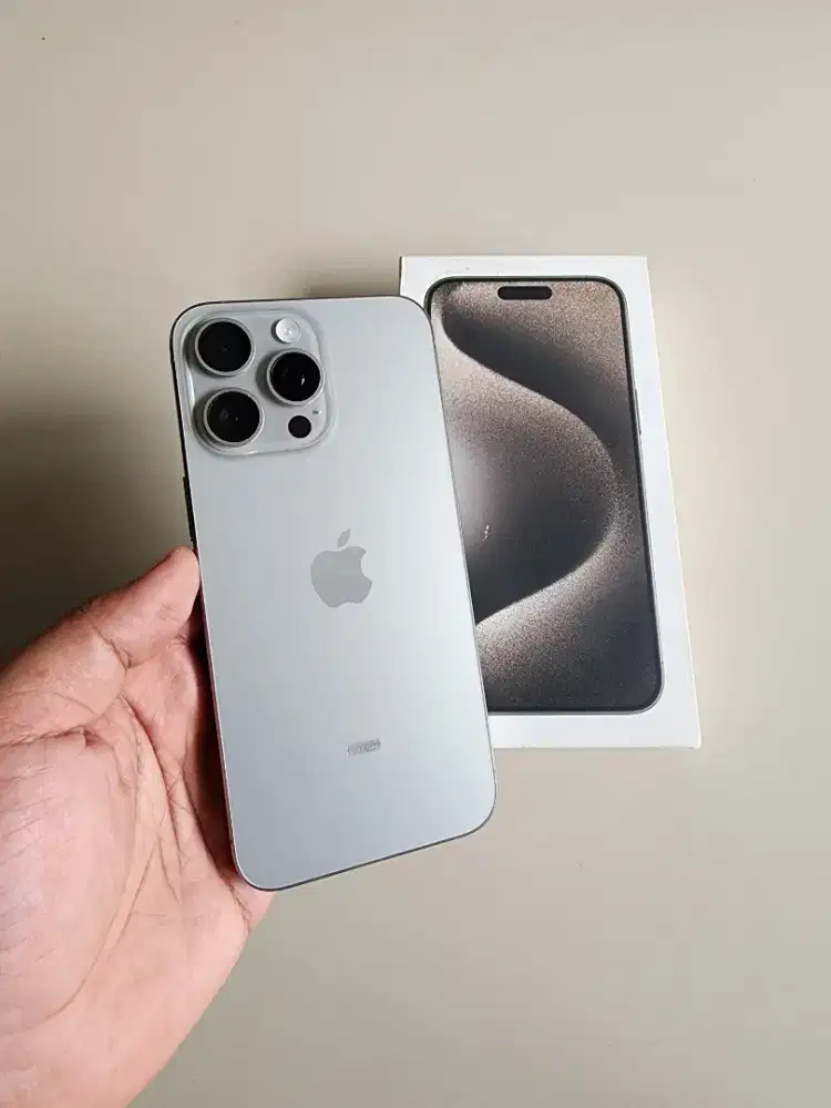 iPhone 15 Pro Max 256gb Natural Resmi iBox Fullset Mulus Murah Promax