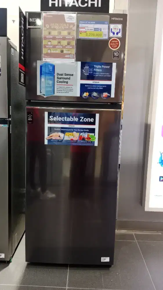 HITACHI REFRIGERATOR 2 DOOR 443L BLACK