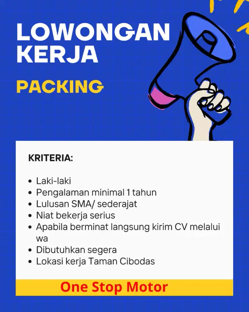 Dicari karyawan untuk kerja full time