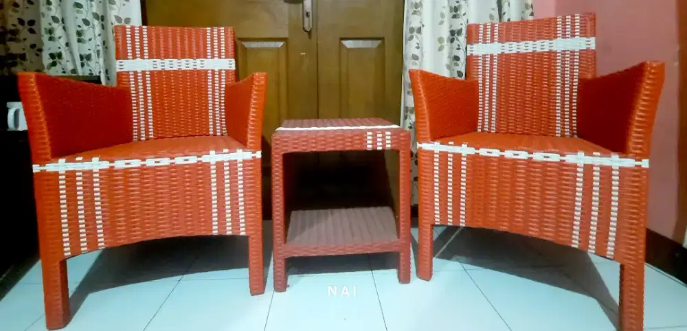 Kursi Fullset ROTAN Sintetis Murah Preloved