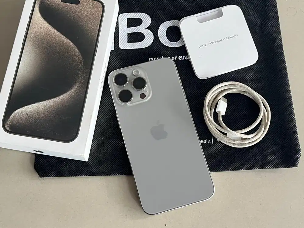 iPhone 15 Pro Max 256Gb Natural Titanium iBox Mulus No Minus Bandung