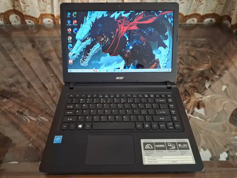 Laptop acer N3350, ram 6gb, hdd 500gb, win 10 siap pakai