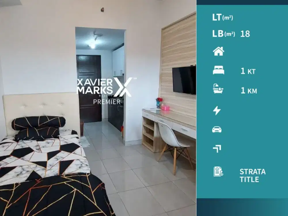 Dijual Apartemen Tipe Studi Furnish di Begawan Malang