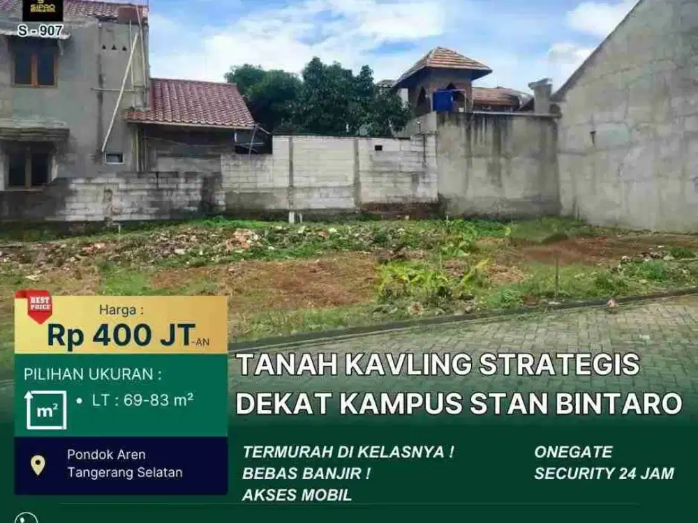 Tanah Kavling Siap Bangun strategis dekat Bintaro