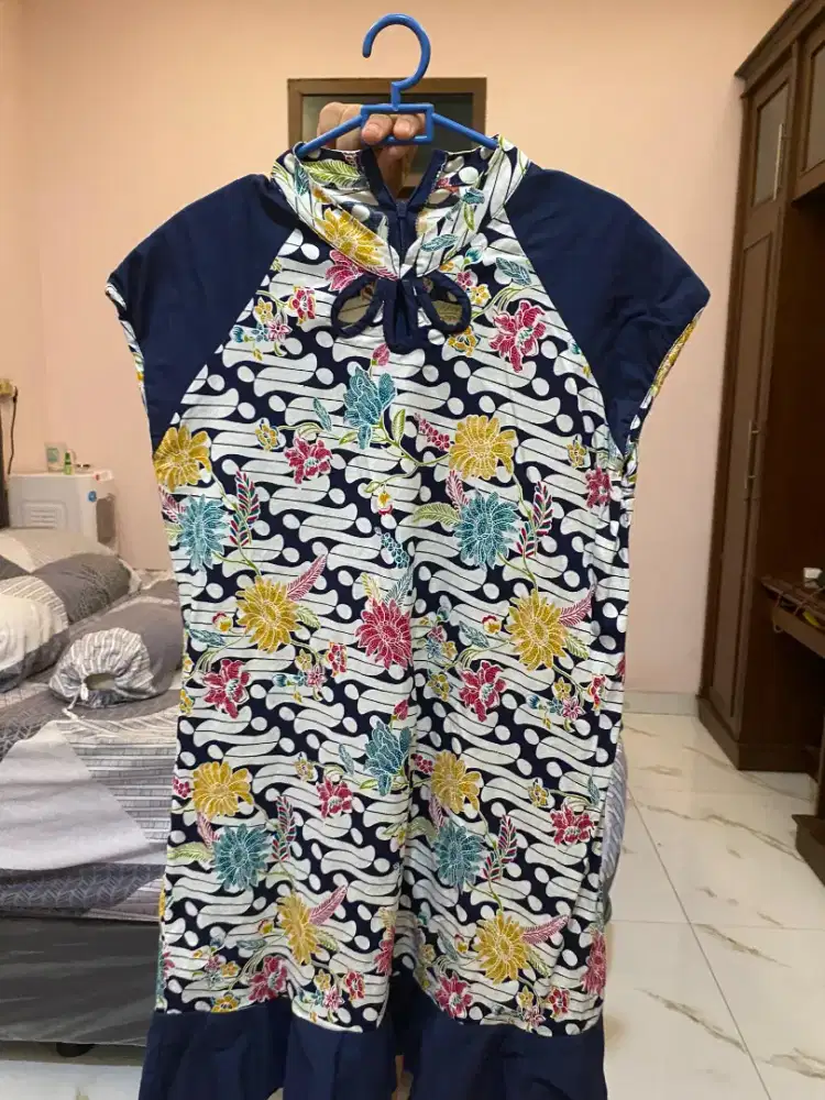 Gaun dress long dres batik