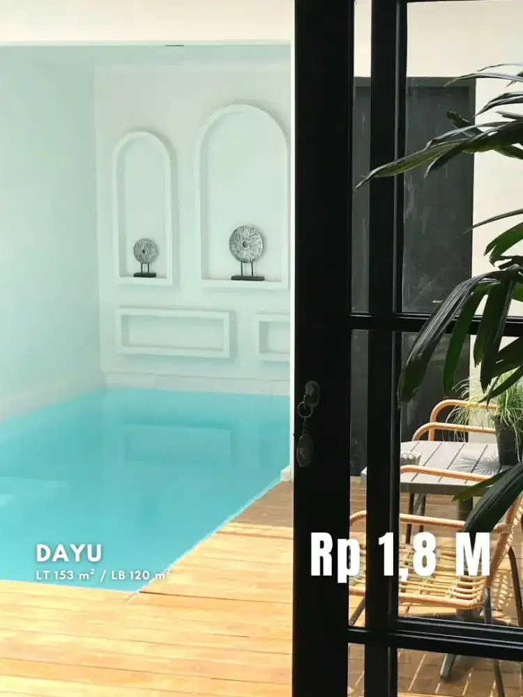 Dijual Villa Estetik dengan Kolam Renang dekat Jalan Damai