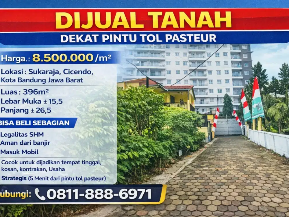 Tanah Potensial 396 m² di Sukaraja Cicendo – Area Favorit Investor!