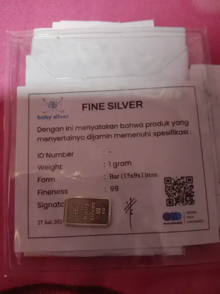 Fine silver 1gram 99