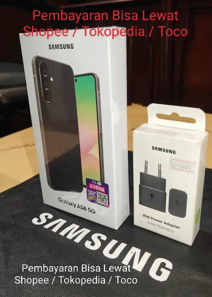 Samsung A56 Hitam + Adapter Original BARU Resmi Bkan a36 a55
