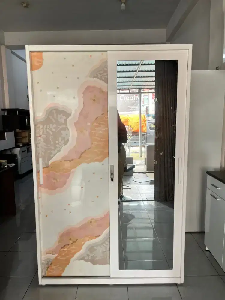 PROMO LEMARI PAKAIAN BESI PINTU SLIDING TERMURAH SALE GRATIS ANTAR
