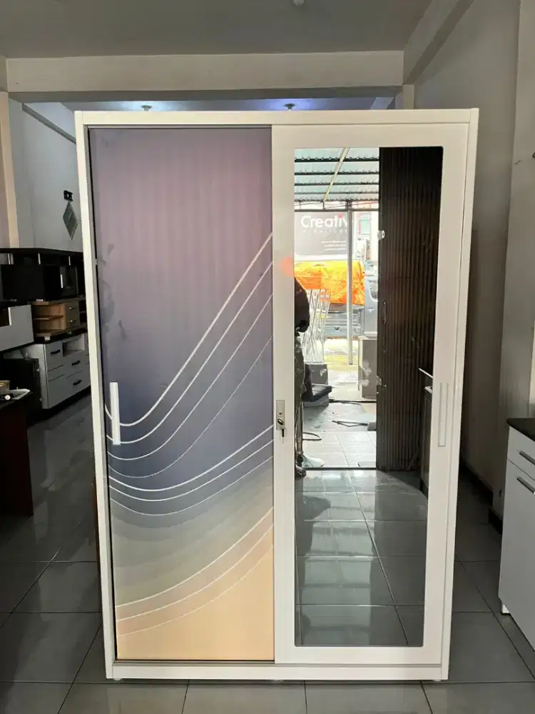 PROMO LEMARI PAKAIAN BESI PINTU SLIDING HARGA TERMURAH SALE