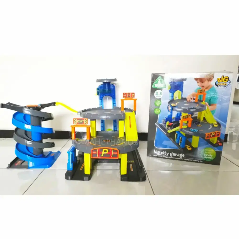 Mainan Anak THE BIG CITY GARAGE DAN BIG CITY SPIRAL RACE ELC PRELOVED
