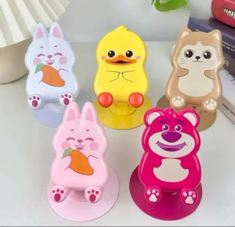 Collapsible StandHolder HP S112 dgn Karakter Lucu2 Metal Rotasi360*New