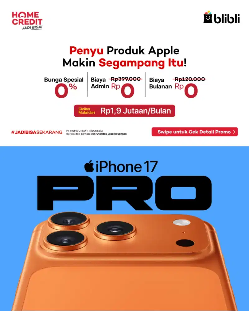 Iphone 17 pro 256-1TB bisa ciciln cukup KTP promo bunga bisa 0%