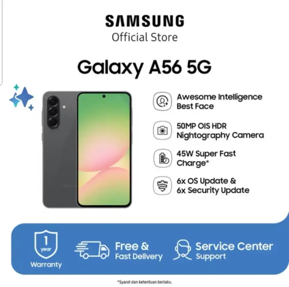 FREE CHARGER 25WATT A56 5G 8/256 SAMSUNG Garansi SEIN Bisa cicilan