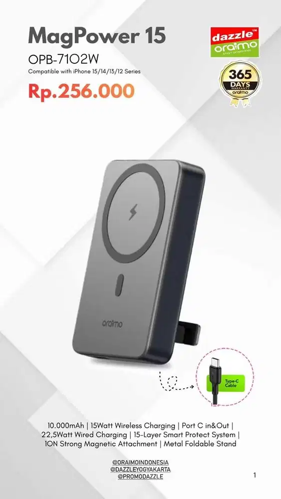 Powerbank MagSave 10.000mAh 15 Watt OPB-7102W