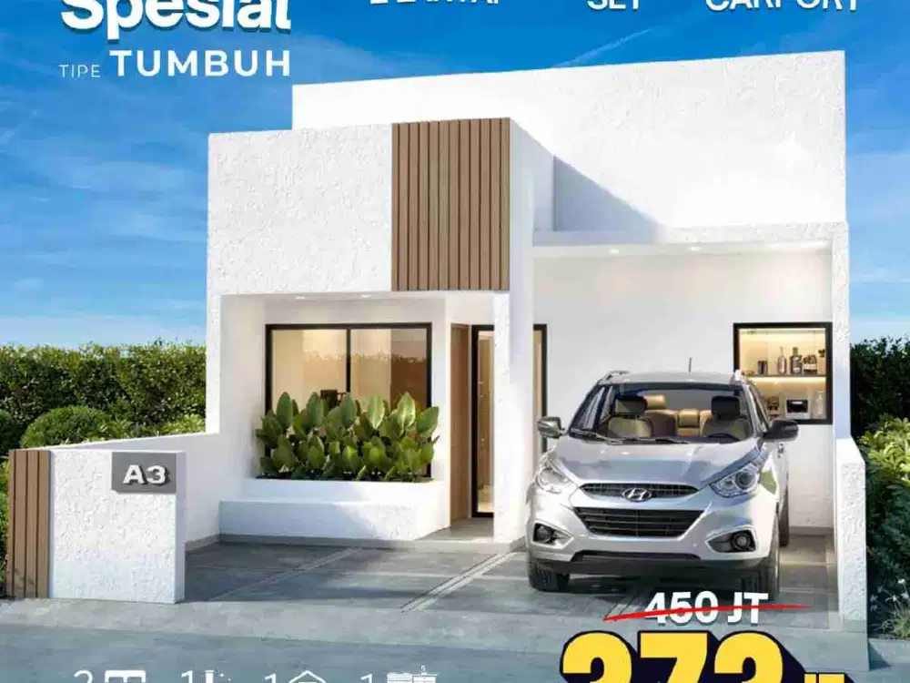 Dijual Rumah Indent dekat kantor KBB bonus Kanopi Free Biaya Legalitas