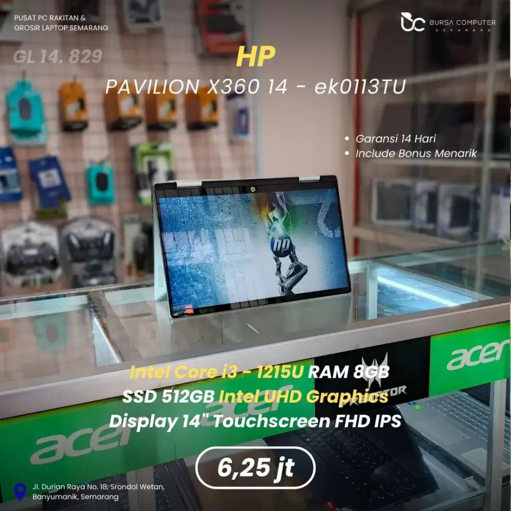 HP Pavilion X360 14-ek0113TU | Core i3 1215U 8GB 512GB