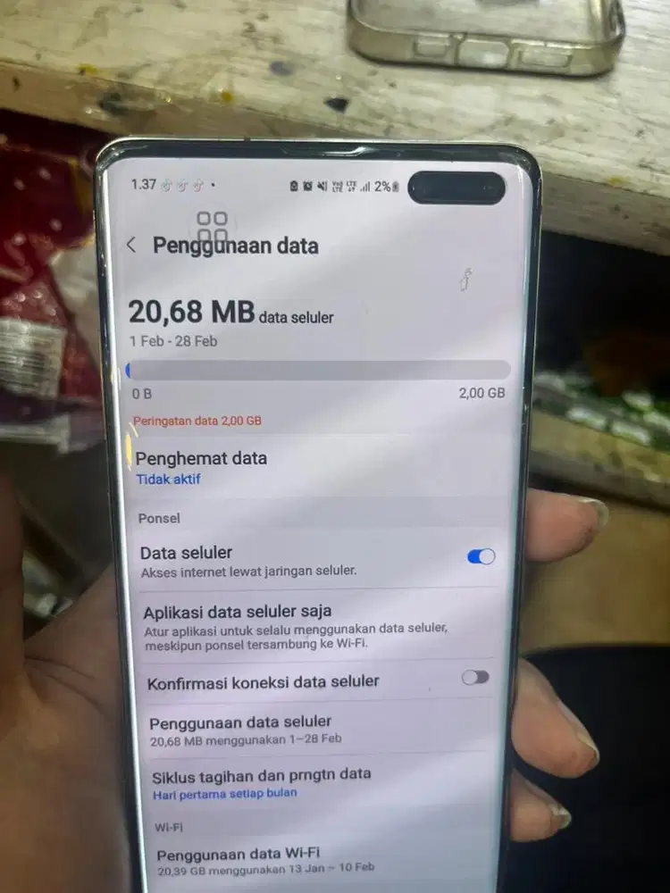 samsung S10 5G, minus LCD garis