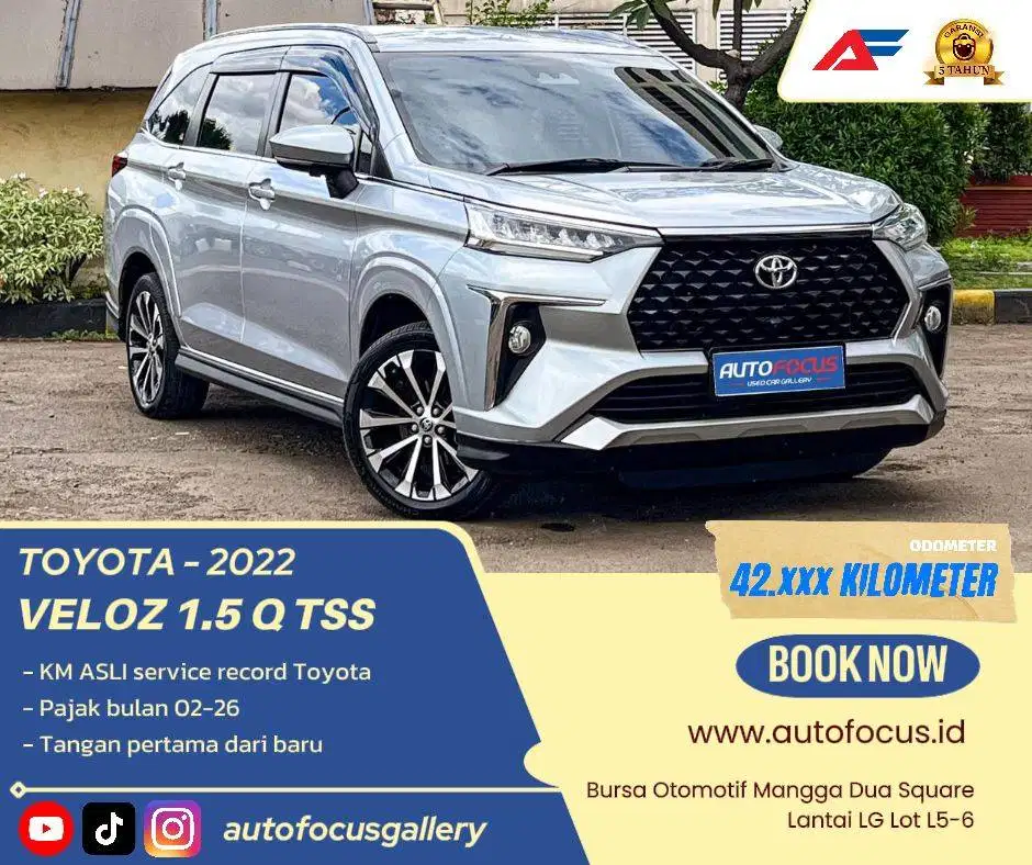 BERGARANSI | Toyota Avanza Veloz Q 1.5 TSS Fullspec Abu silver metalik