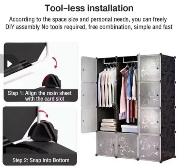 Lemari plastik bongkar pasang