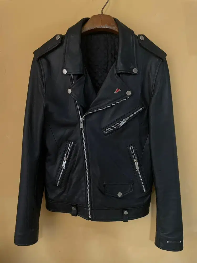 Jaket kulit domba ramones biker leather lambskin