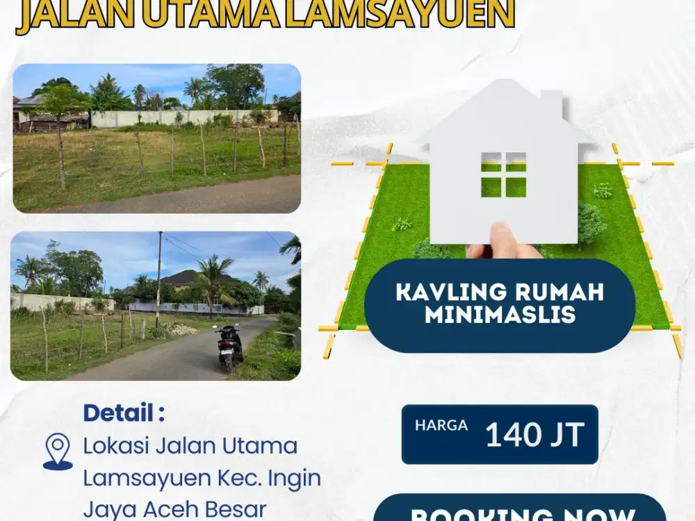 Dijual Kavling Rumah Minimalis 143 m² di Jalan Utama Lamsayuen – DUPRO Super Land 12, Aceh Besar