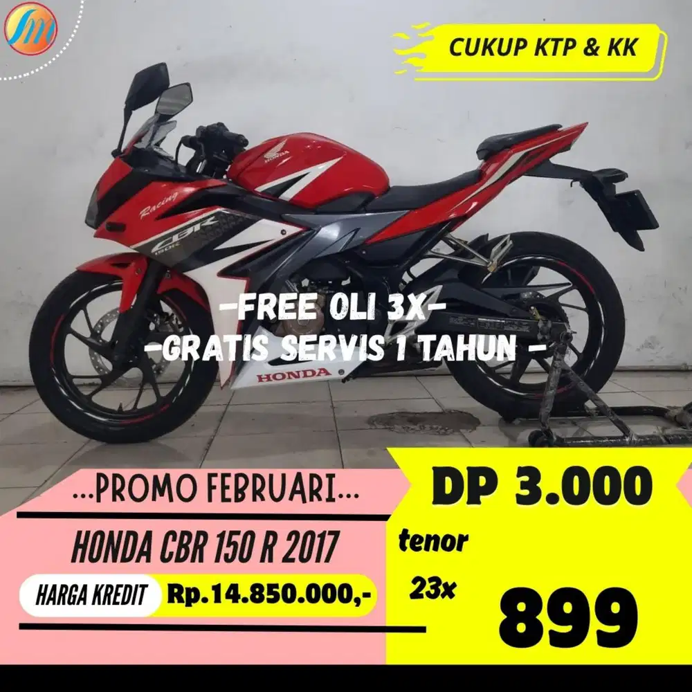 JUAL CEPAT HONDA CBR 150 R 2017 CASH KREDIT SEKEN BERGARANSI FREE OLI