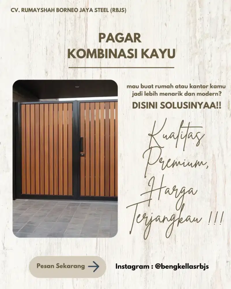 PAGAR KOMBINASI KAYU/RESPLANK