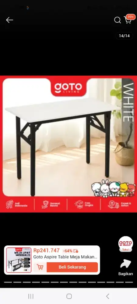 Meja Aspire GOTO Meja Lipat