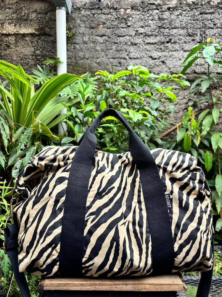 Duffle Bag Besar | TravelBag Motif Zebra | Tas Minggat Besar | Tas Gym