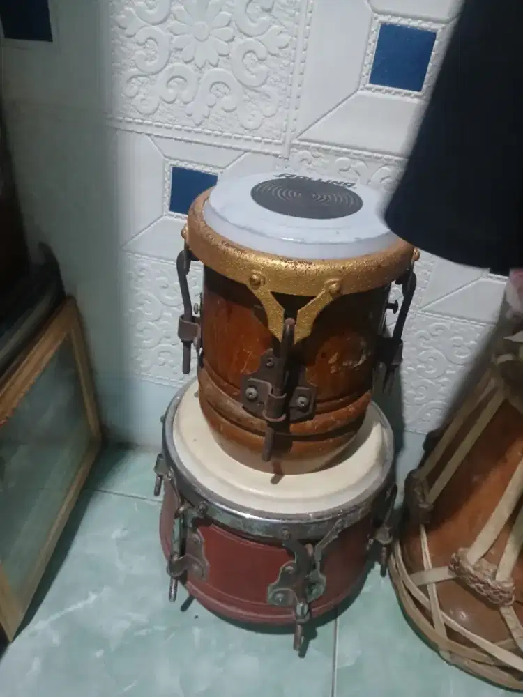 Kendang ketipung kayu Nangka bekas+ stand kolong