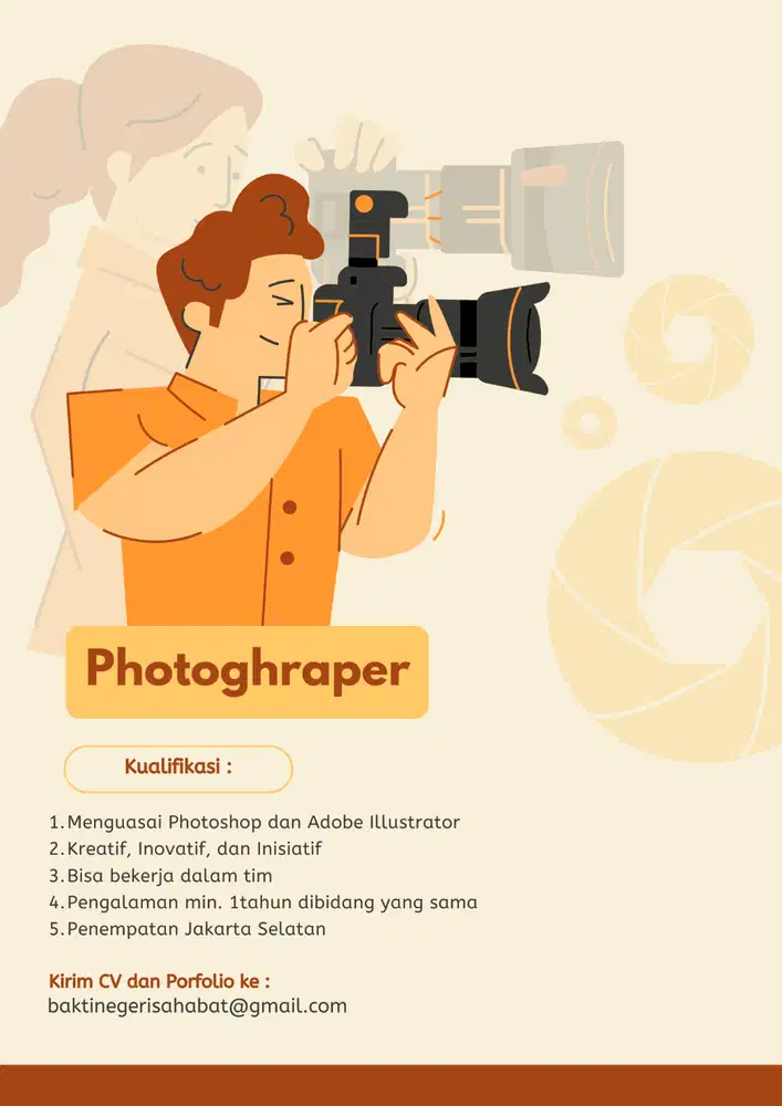 LOWONGAN KERJA PHOTOGRAPHER