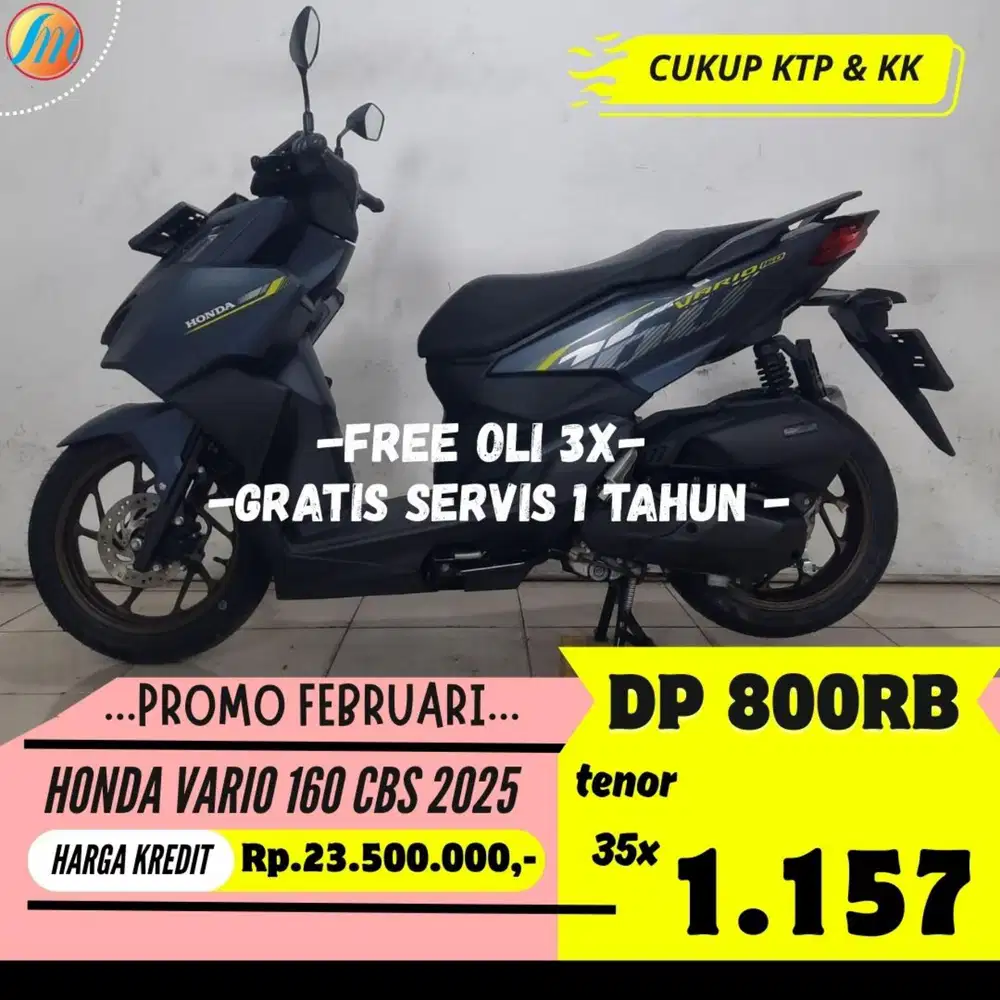 HONDA VARIO 160 CBS 2025 DP PROMO 800RIBU ANGSURAN SANGAT TERJANGKAU