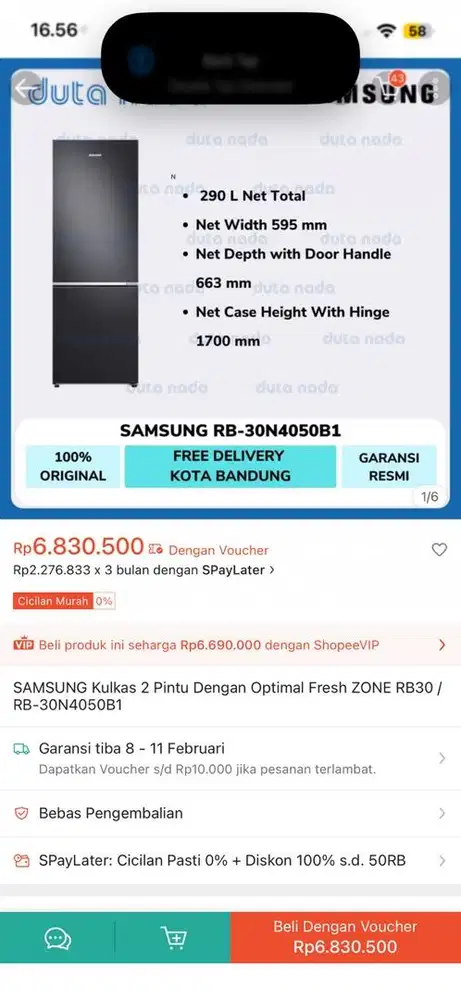 Samsung 2 pintu gede