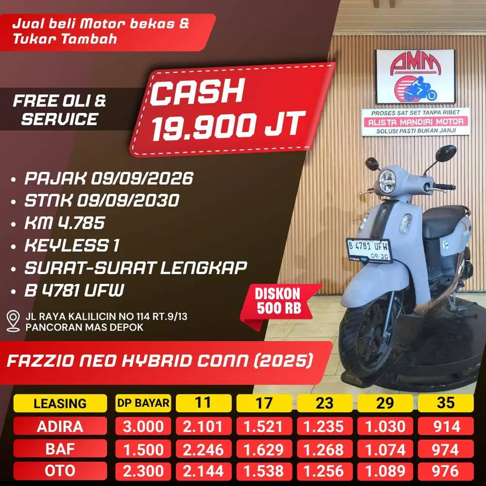 FAZZIO NEO HYBRID CONN 2025 PAJAK HIDUP KM LOW LIKE KREDIVO NEW ALISTA