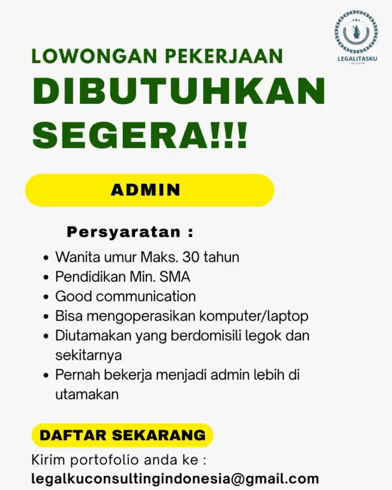 LOWONGAN KERJA – ADMIN