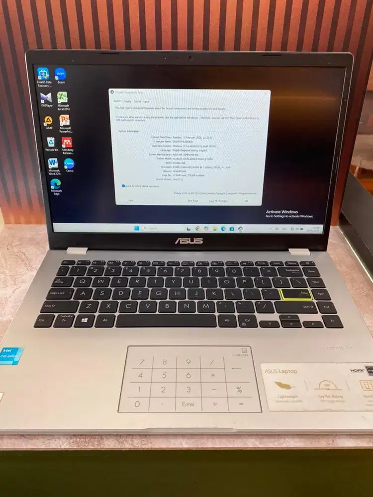 Asus intel celeron N4500 ram 4/256 ssd