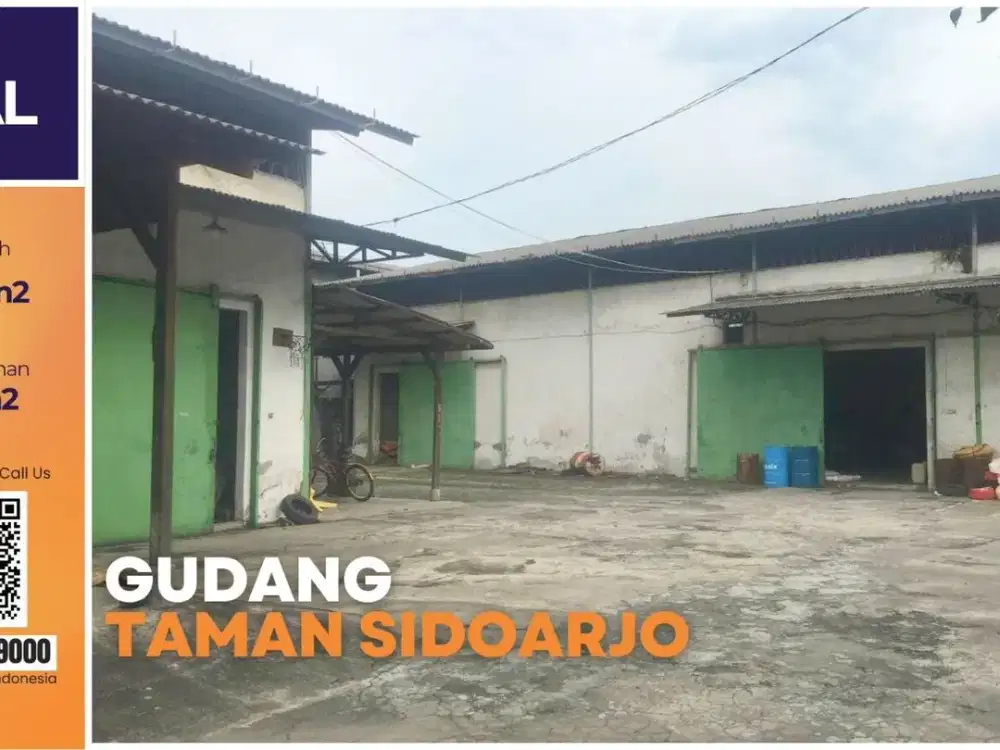 Jual Rumah + Gudang Taman Sepanjang Sidoarjo | 2.800 m² | Dekat Tol Waru