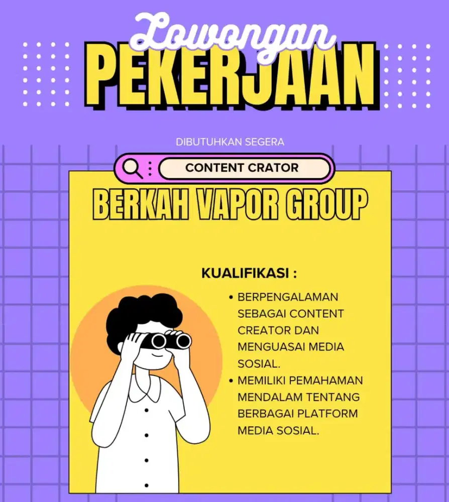 LOWONGAN KONTEN KREATOR UNTUK TOKO PENEMPATAN DEPOK