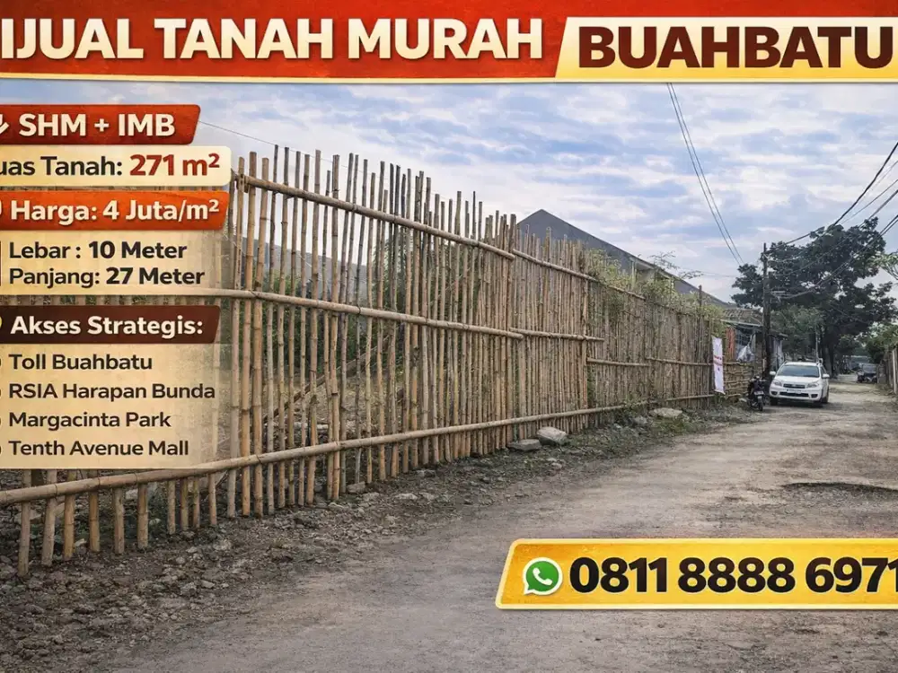 Tanah Strategis 271 m² di Buahbatu – SHM & IMB Lengkap