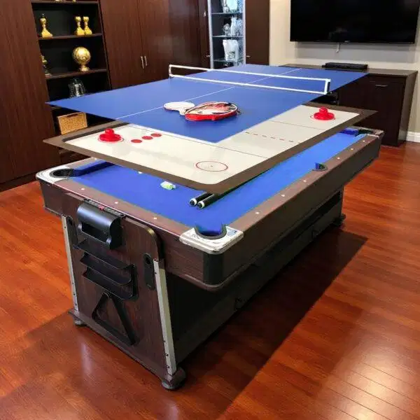 7Ft Meja  Billiard + Air Hockey + Tennis Table + Cover plan for table