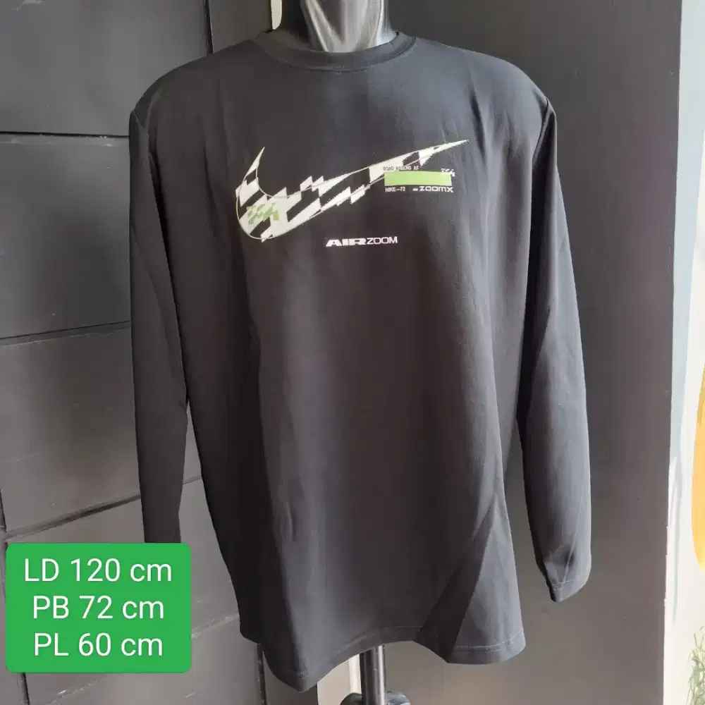 Baju kaos lengan panjang baju kaos olahraga Nike Air zoom size 4XL