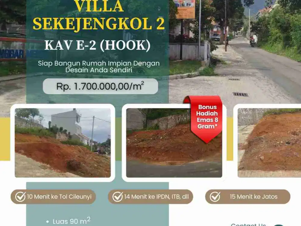 Dijual Tanah Kavling Siap Bangun Posisi Hook