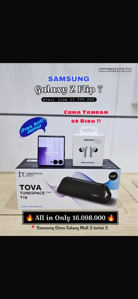 Samsung Galaxy Zflip7 Free buds3fe