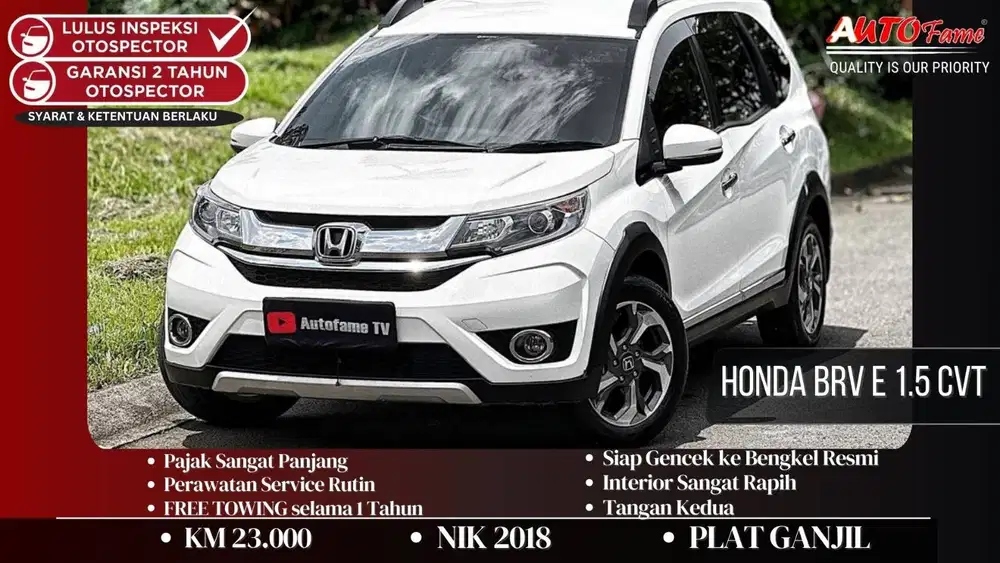 KM 23RB Honda BRV E 1.5 CVT AT NIK 2018 White On Black