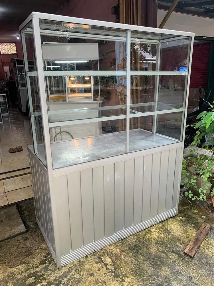 Etalase gerobak alumunium bekas nasi padang