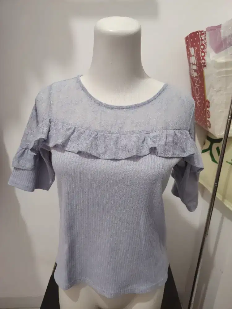 SLV - 05 Top Brokat Ungu Pastel