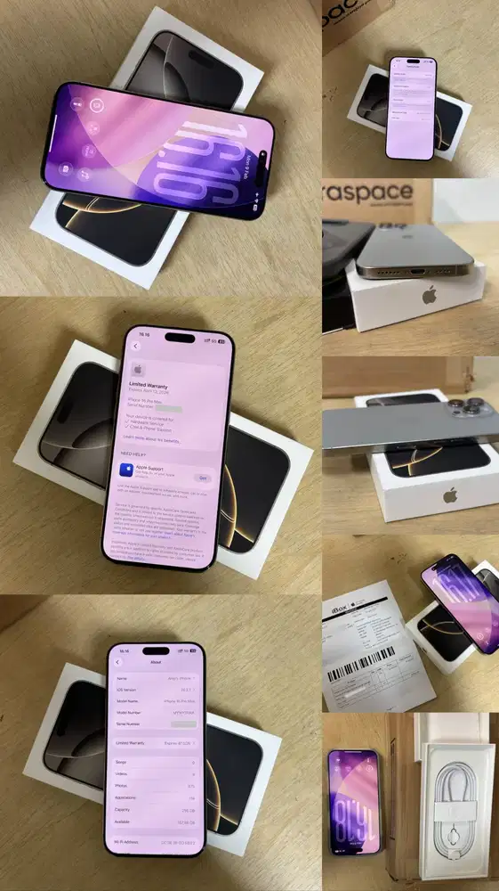 iPhone 16 Pro Max 256GB – Natural Titanium, Garansi iBox