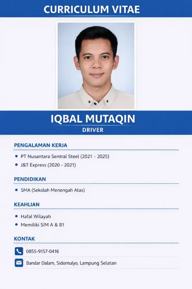 Mencari pekerjaan di utamakan driver